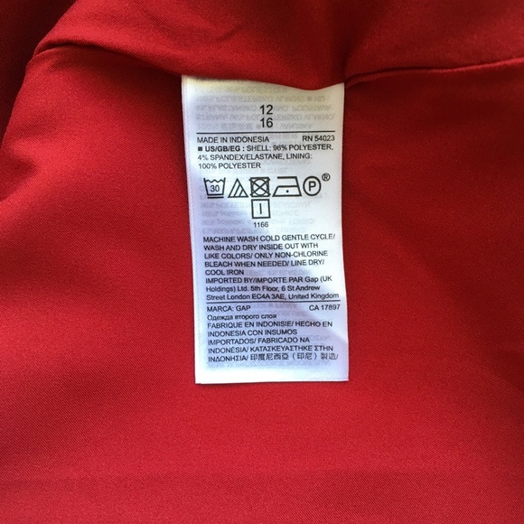 Gap structured red satin, holiday fit and flare, party dress Size 12 - Picture 9 of 15